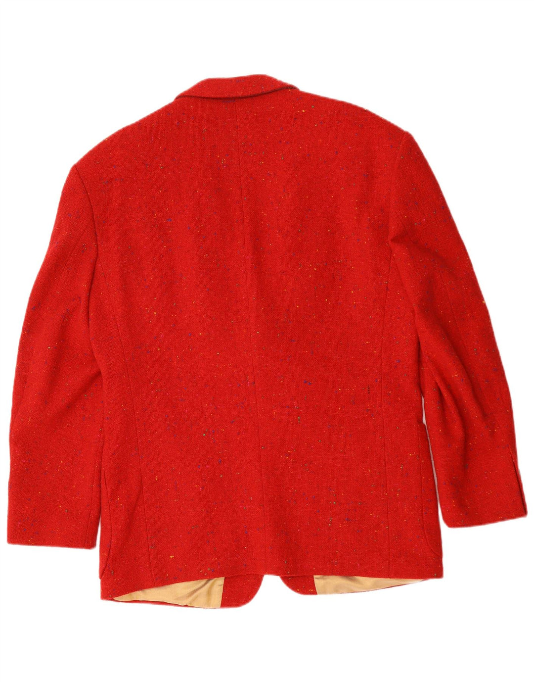 Giacca blazer vintage da uomo a 3 bottoni UK 40 grande rossa chiazzata
