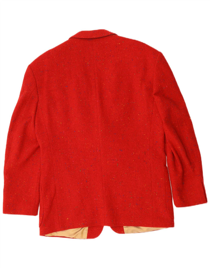 Giacca blazer vintage da uomo a 3 bottoni UK 40 grande rossa chiazzata