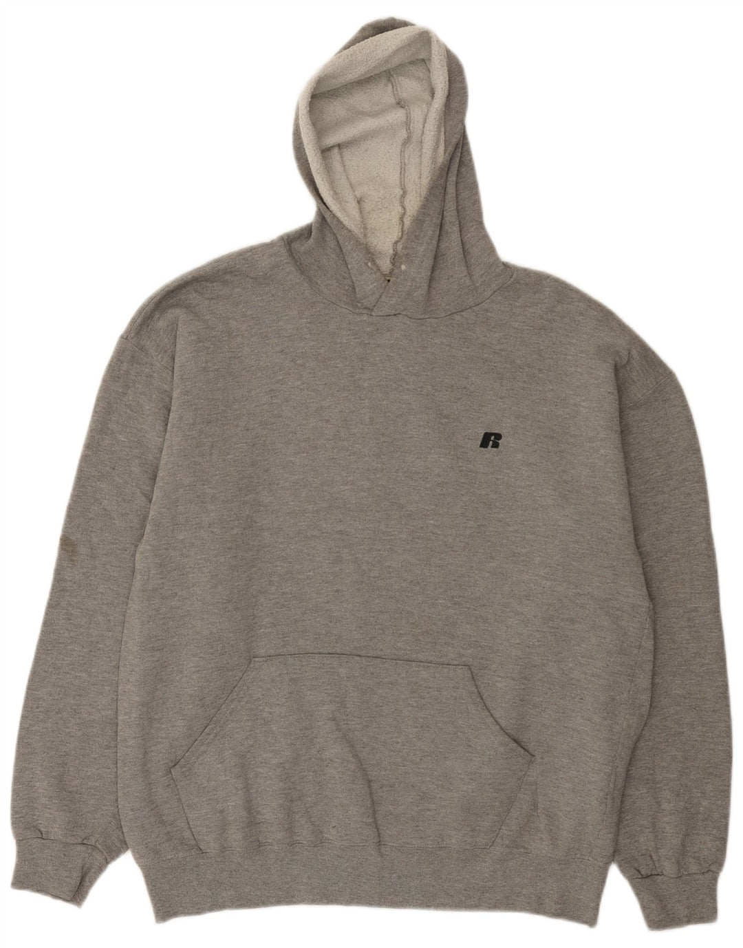Maglione con cappuccio da uomo Russell Athletic, grande in cotone grigio