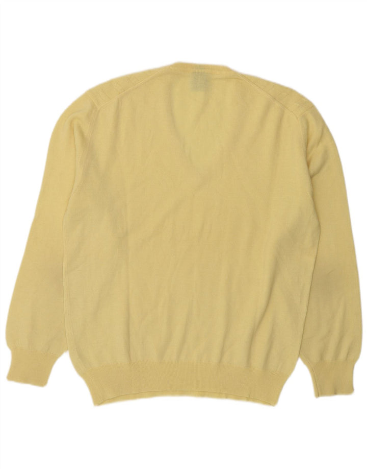 Maglione da uomo con scollo a V Mapier in lana giallo medio