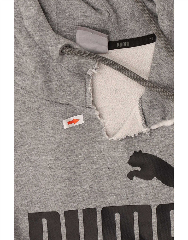 Felpa con cappuccio grafica da uomo Puma in cotone chiazzato grigio medio