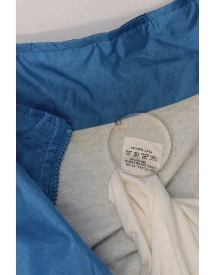 Giacca da ginnastica vintage da uomo XL in nylon color block blu