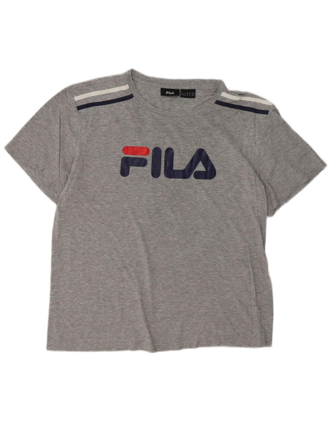T-shirt grafica da uomo FILA Top in cotone screziato grigio medio