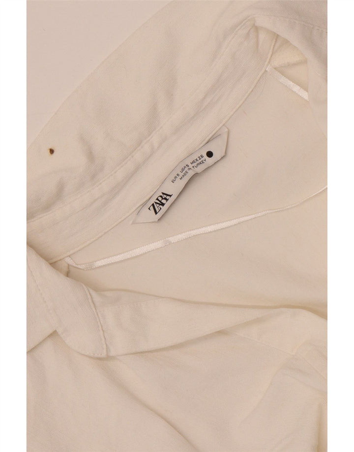 Camicetta corta da donna Zara UK 10 piccola bianca