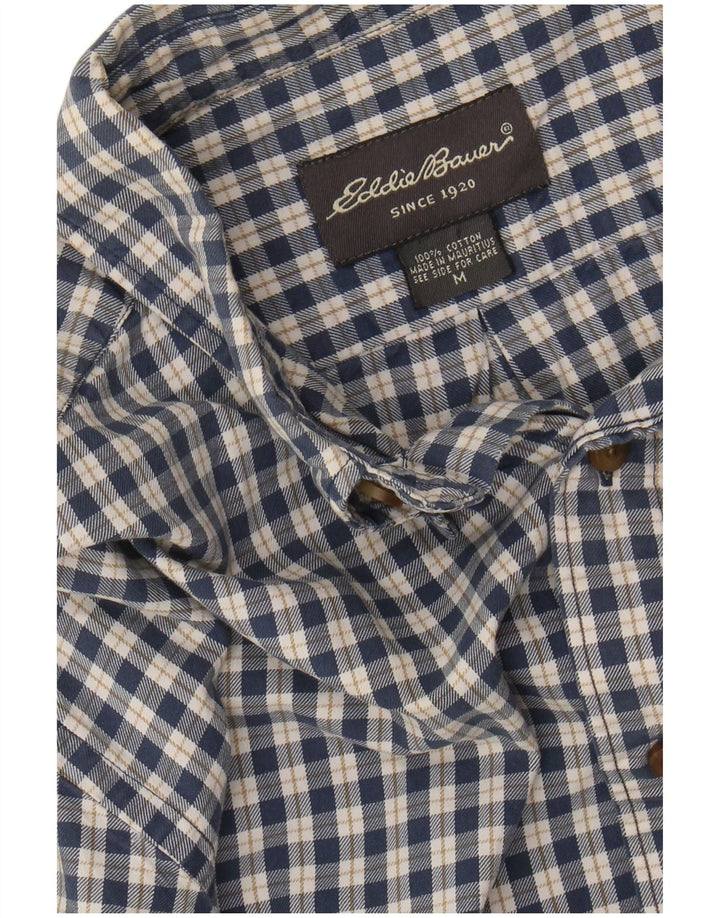 Camicia da uomo in flanella di Eddie Bauer, cotone a quadri blu medio