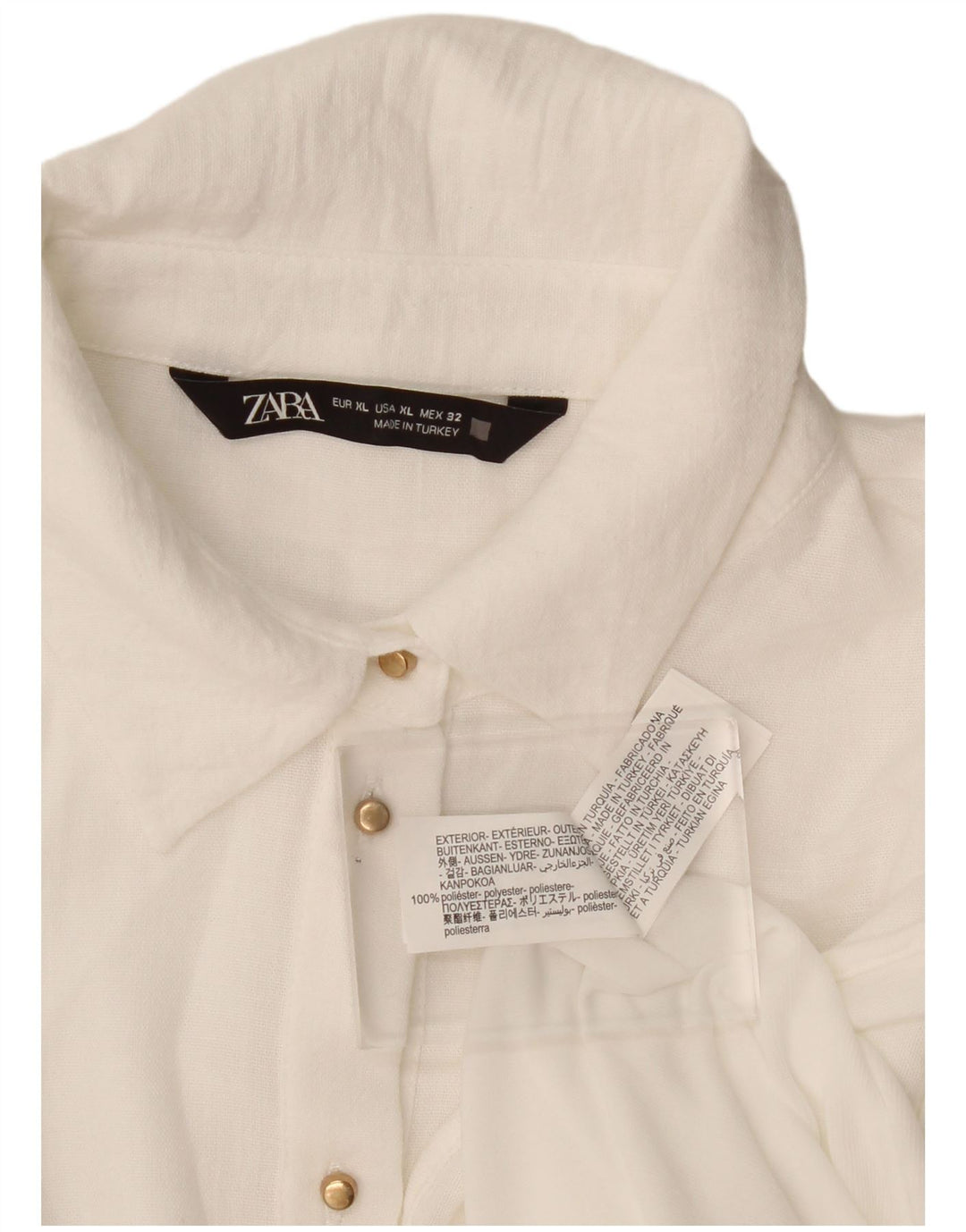 Abito a trapezio da donna Zara UK 18 XL poliestere bianco