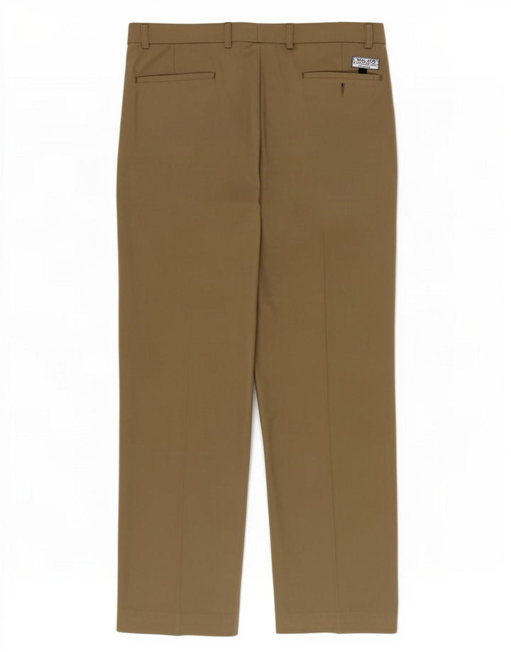 Pantaloni casual con pegging da uomo Marks & Spencer W34 L31 poliestere kaki