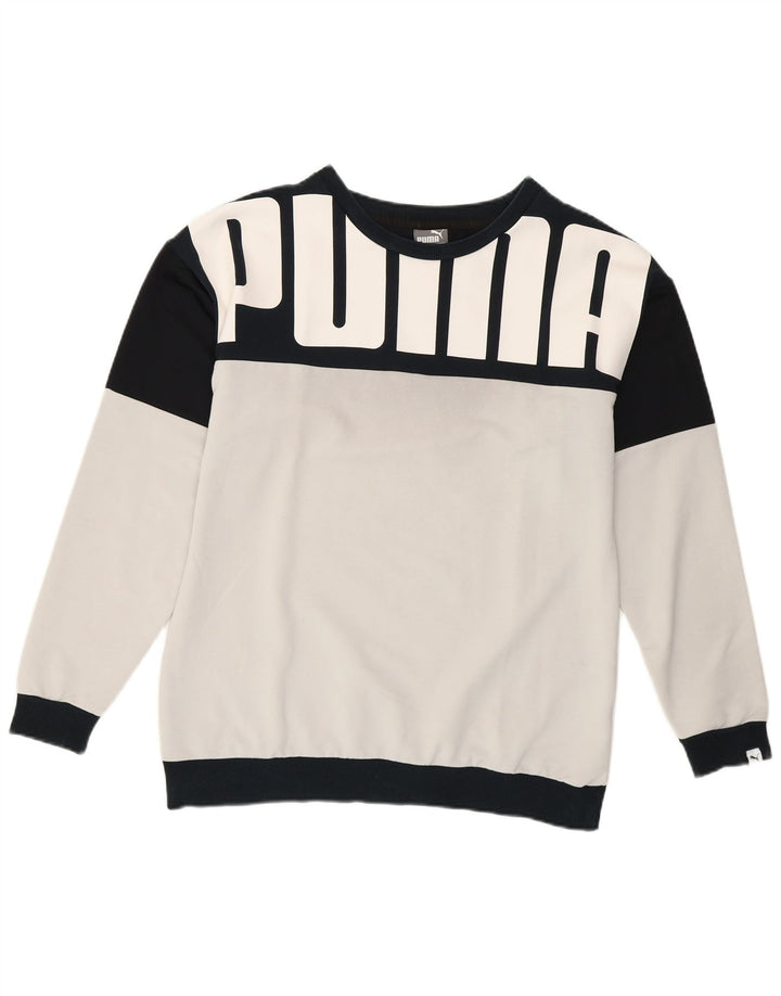 Felpa grafica da donna Puma Jumper UK 12 Medium White Colourblock