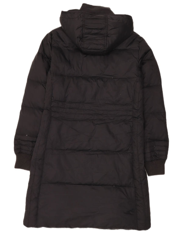 Cappotto imbottito con cappuccio da donna Playlife UK 12 medio nero in poliammide