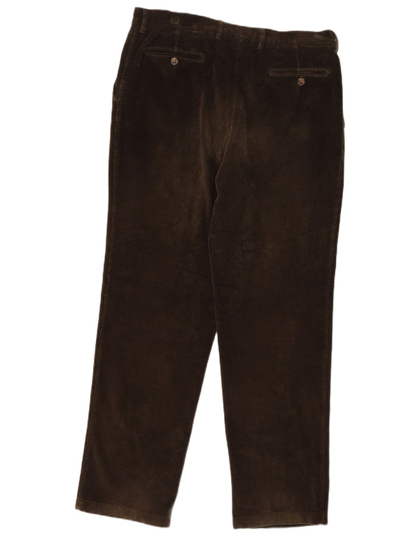 Pantaloni di velluto a coste dritti da uomo Barbour W38 L34 cotone kaki