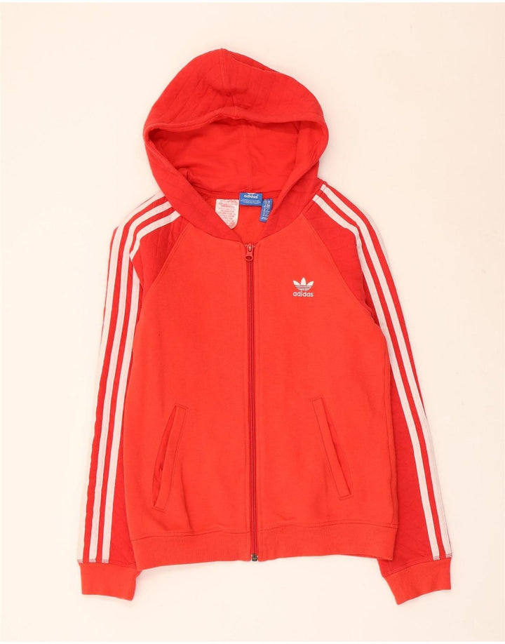 Maglione con cappuccio e zip ADIDAS per ragazzi 11-12 anni in cotone rosso