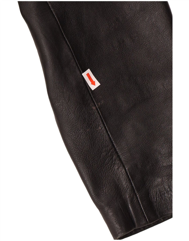 Giacca in pelle vintage da donna UK 16 grande in pelle nera