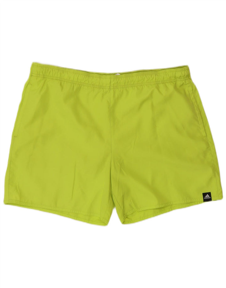 Pantaloncini sportivi Adidas da uomo grandi in poliestere verde
