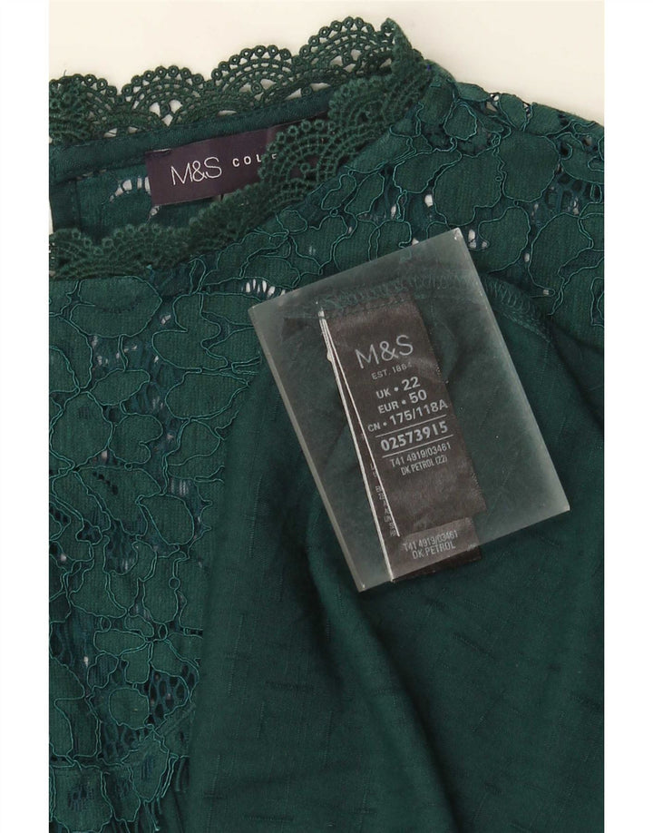Top camicetta da donna Marks & Spencer UK 22 3XL viscosa verde