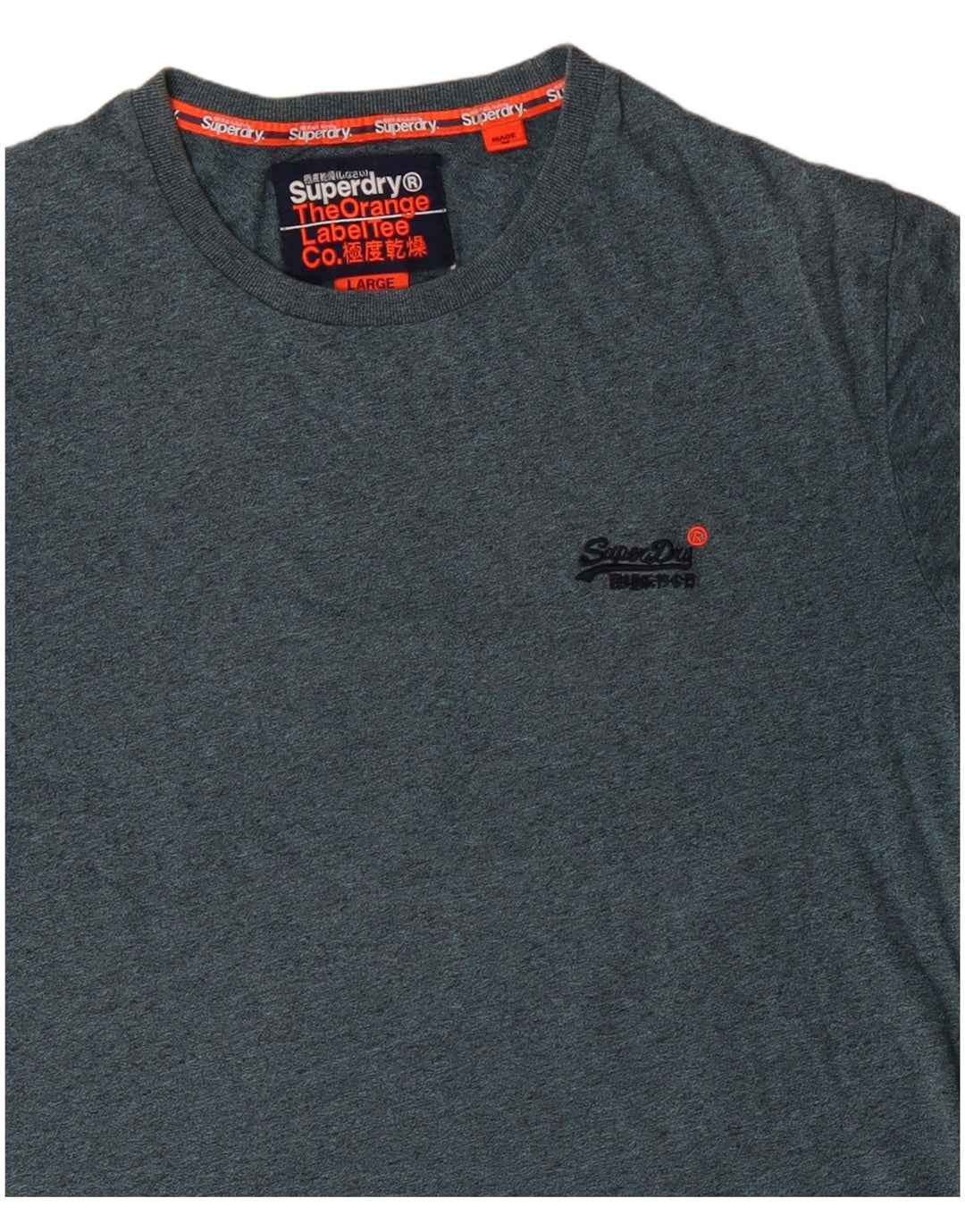 T-shirt da uomo Superdry Top grande blu screziato
