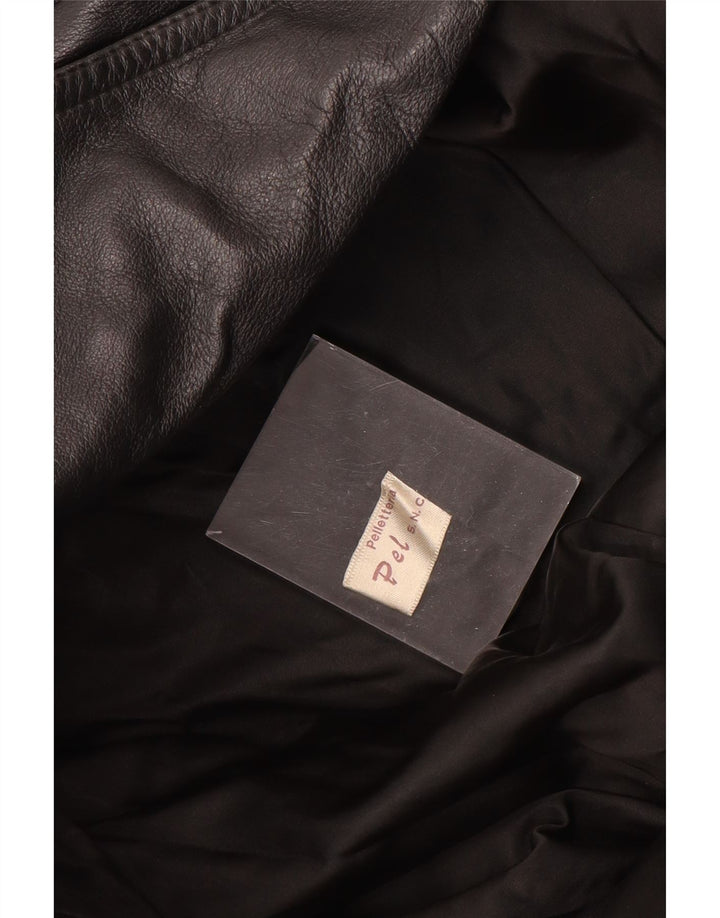 PELLETTERIA Giacca in pelle da donna UK 20 2XL Pelle nera