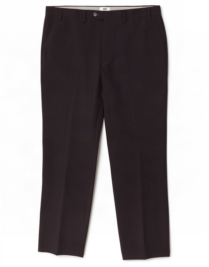 Pantaloni da abito dritti da uomo Marks & Spencer W38 L33 poliestere blu navy
