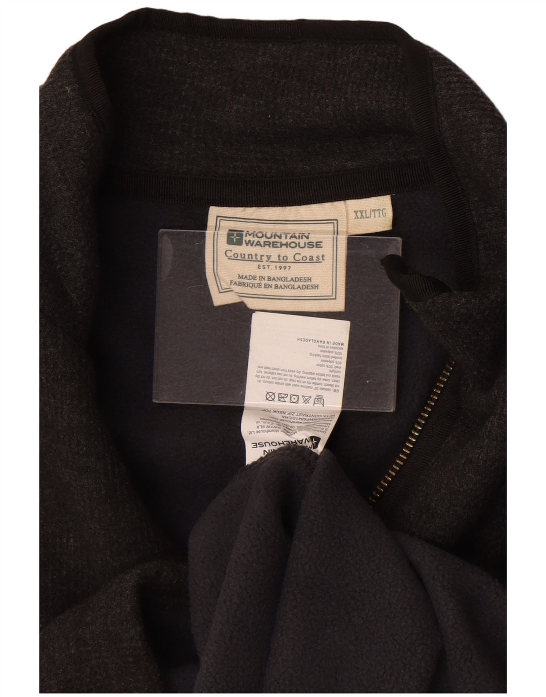 Maglione da uomo con collo con zip Mountain Warehouse 2XL cotone grigio