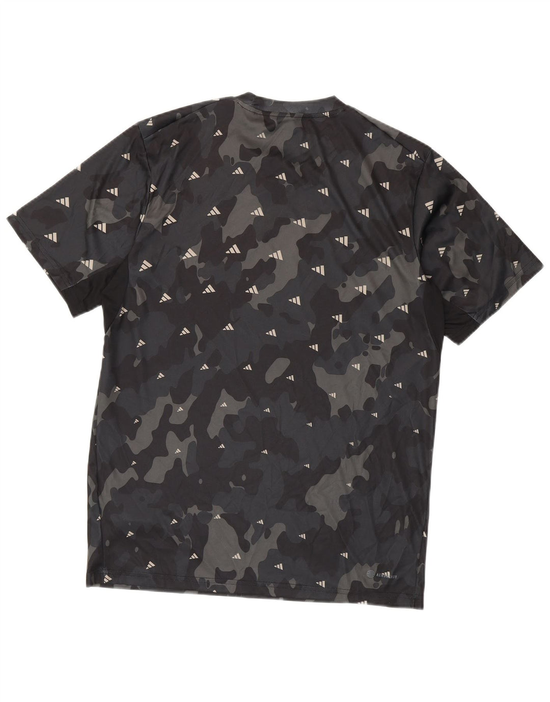 T-shirt grafica Adidas da uomo Aeroready Top in poliestere mimetico nero medio