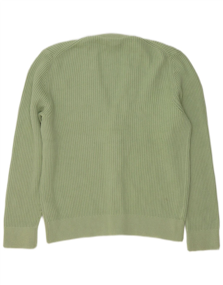 Maglione cardigan da uomo dalla vestibilità comoda, piccolo in cotone verde