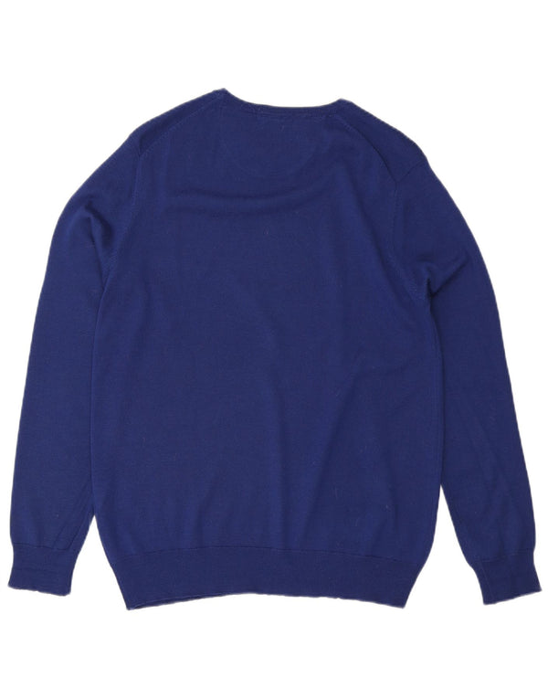 Maglione maglione girocollo da uomo Carrera blu medio in lana
