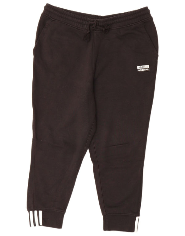 Pantaloni da tuta da donna Adidas Capri Joggers UK 16 Large Nero Cotone
