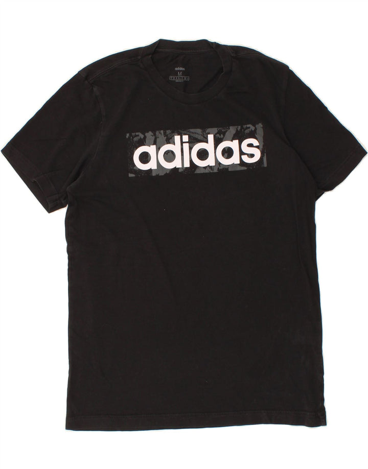 ADIDAS Mens Graphic T-Shirt Top Medium Black Cotton Vintage Adidas and Second-Hand Adidas from Messina Hembry 