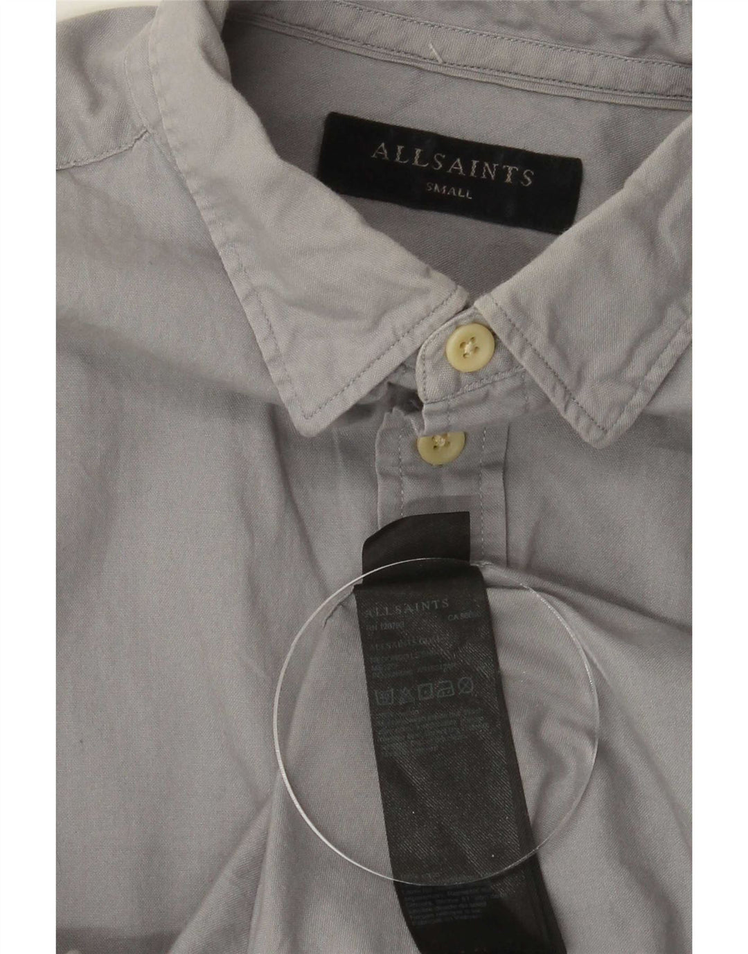 Camicia da uomo All Saints Small in cotone grigio