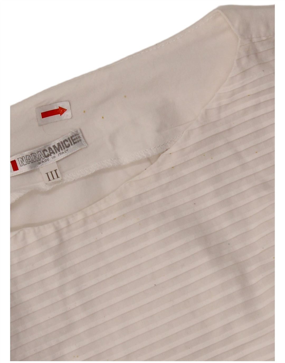 NARACAMICIE Camicetta senza maniche da donna Top UK 8 Piccolo cotone gessato bianco