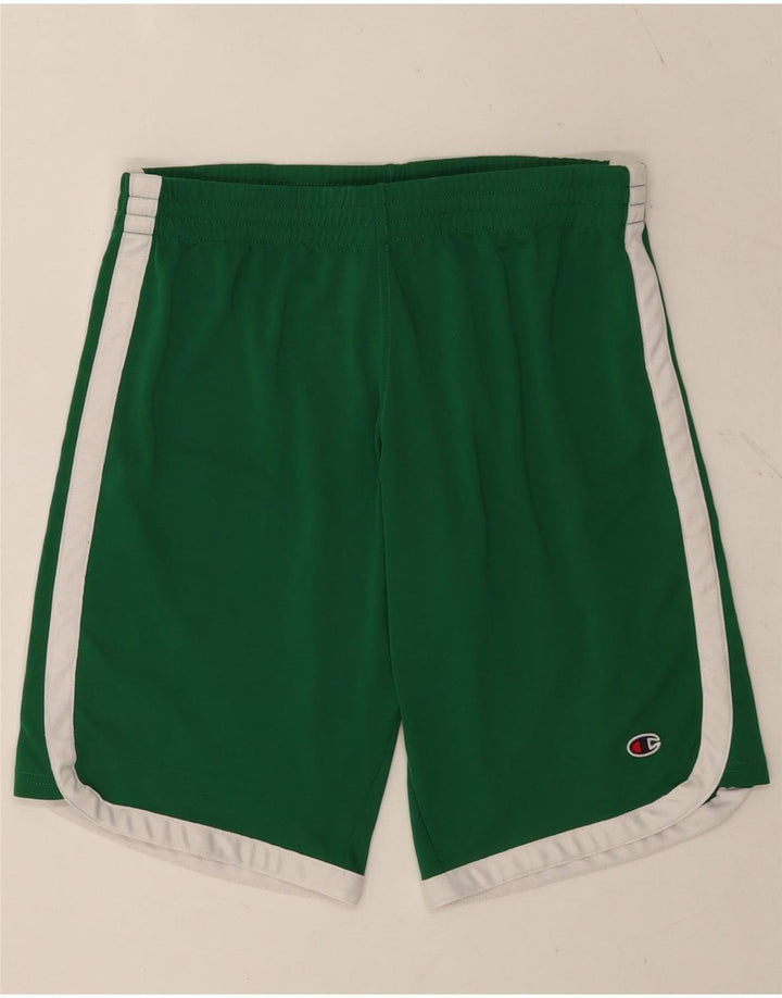 Pantaloncini sportivi da uomo Champion Small in poliestere color block verde