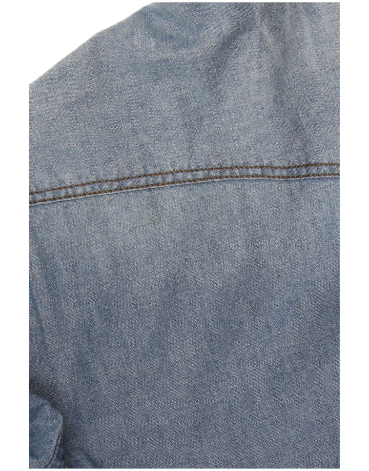 Camicia di jeans slim fit Zara da uomo grande in cotone blu