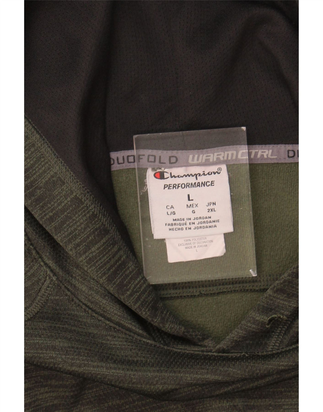 CHAMPION Mens Hoodie Jumper Large Khaki Flecked