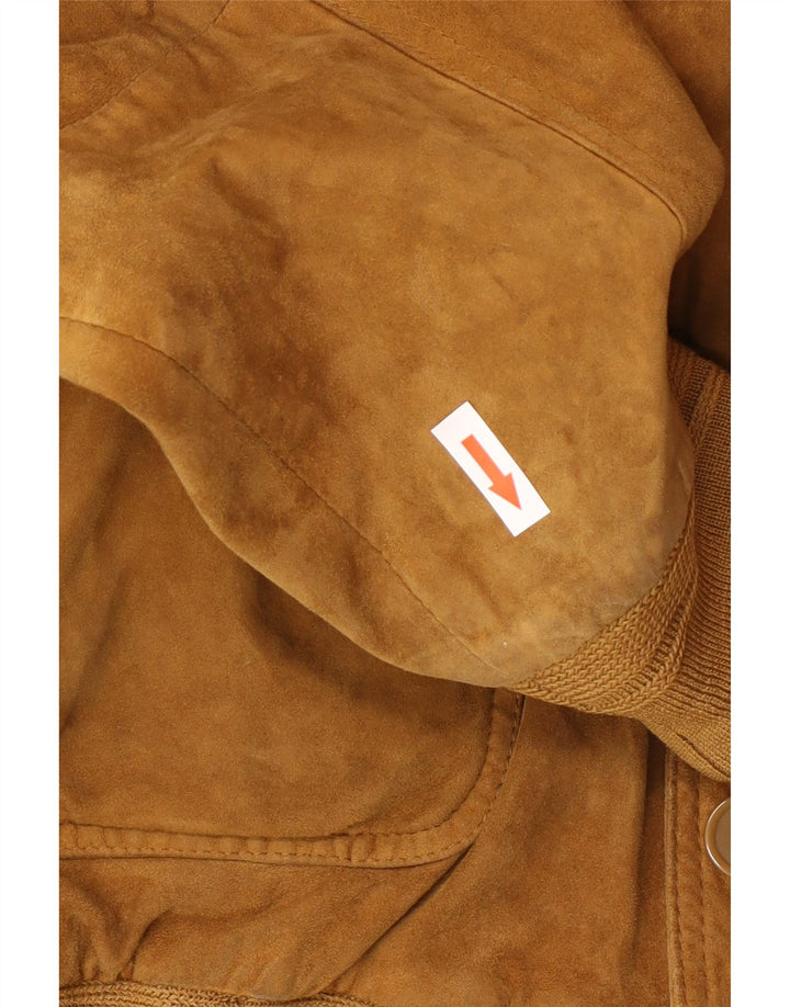 Giubbotto bomber in pelle scamosciata da uomo Conbipel UK 42 XL in pelle marrone