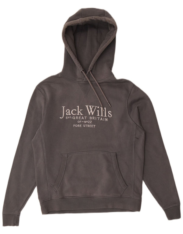 Maglione con cappuccio grafico da uomo Jack Wills piccolo in cotone grigio