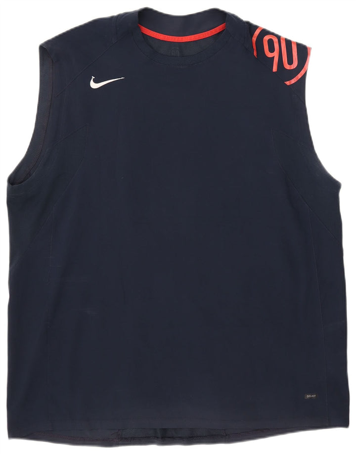 Canotta grafica Nike Dri Fit da uomo XL blu navy