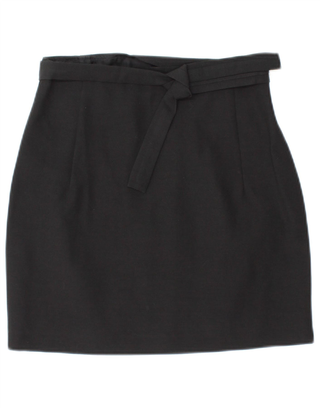 Gonna mini avvolgente da donna VINTAGE IT 42 media W26 lana nera