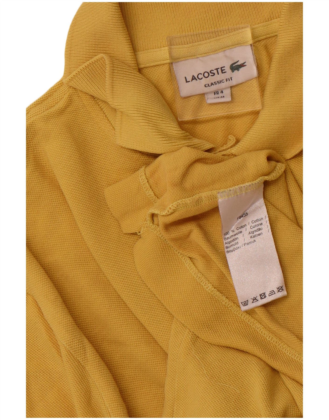 Polo LACOSTE da uomo vestibilità classica taglia 4 cotone giallo medio