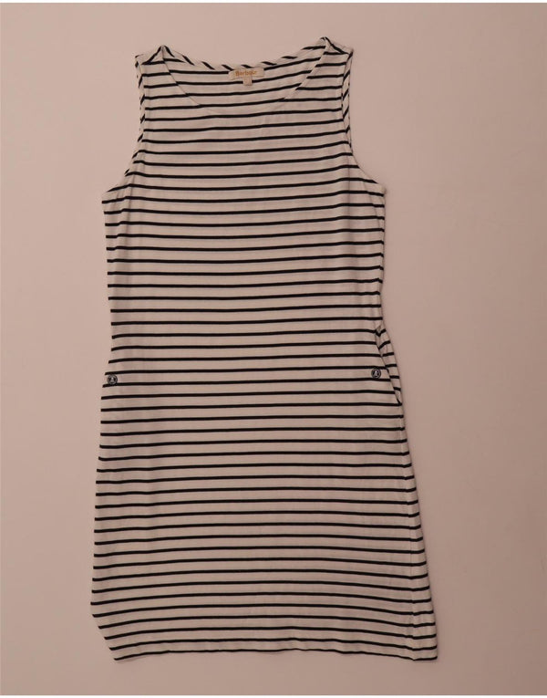 Barbour Womens Sleeveless T-Shirt Dress UK 14 Large White Striped Nautical