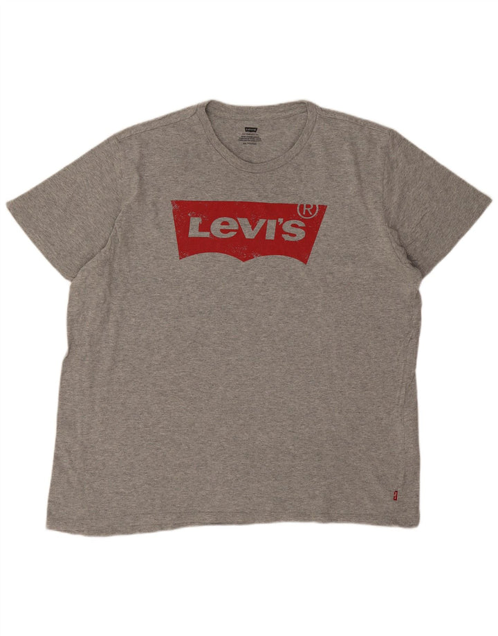 T-shirt grafica da uomo Levi's Top 2XL Logo in cotone grigio