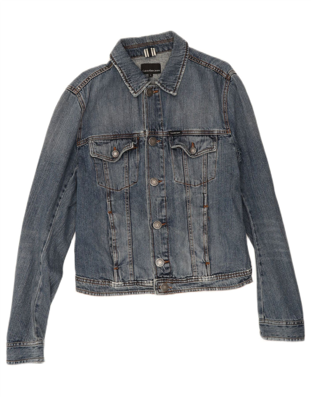 CALVIN KLEIN JEANS Womens Denim Jacket UK 16 Large Blue Cotton Vintage Calvin Klein Jeans and Second-Hand Calvin Klein Jeans from Messina Hembry 