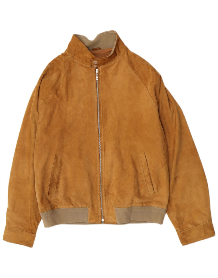 Giubbotto bomber in pelle scamosciata da uomo Gerani IT 56 3XL Pelle beige