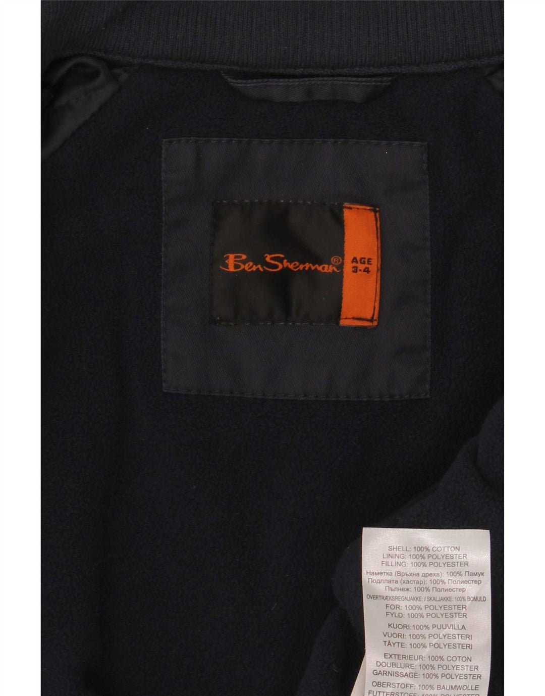 Giubbotto bomber grafico da ragazzo Ben Sherman 3-4 anni in cotone blu navy
