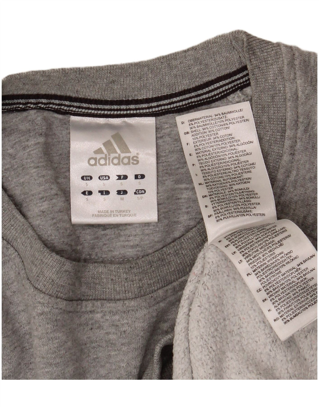 Felpa ADIDAS da uomo maglione piccolo cotone grigio