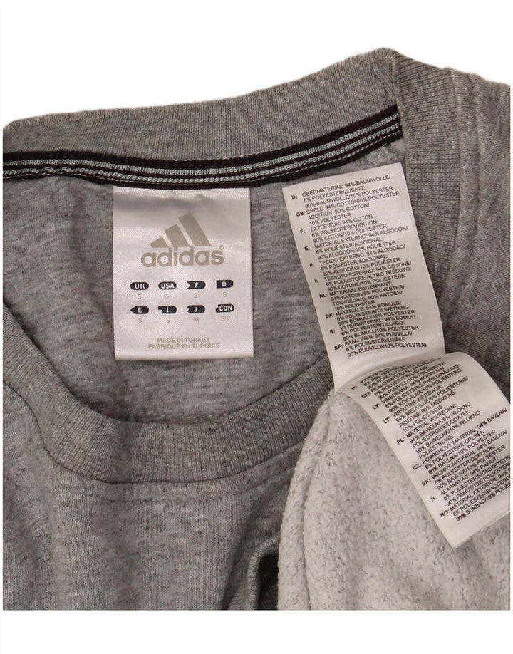 Felpa ADIDAS da uomo maglione piccolo cotone grigio