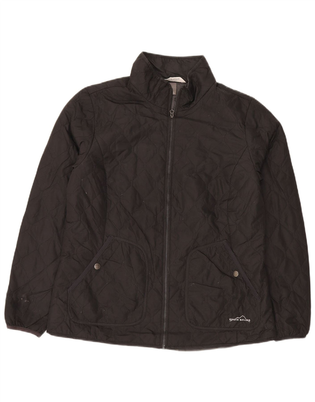 Giacca trapuntata da donna Eddie Bauer UK 16 grande poliestere nero
