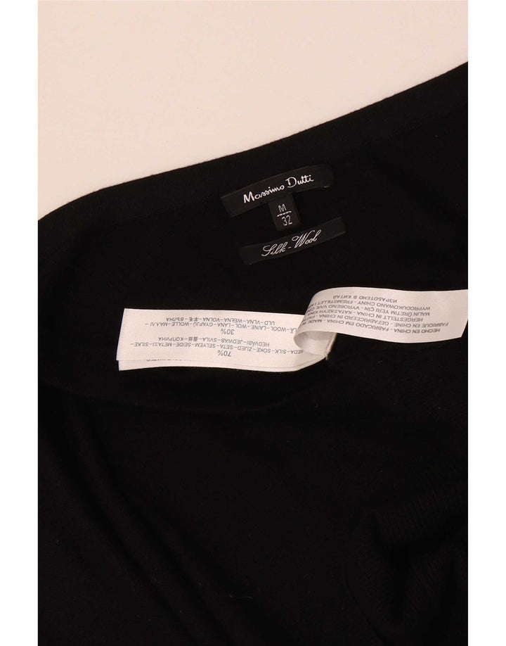 Massimo Dutti Abito maglione monospalla da donna UK 12 Seta nera media
