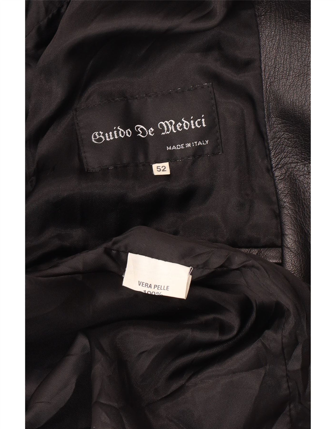 Giacca in pelle vintage da donna IT 52 2XL Pelle nera