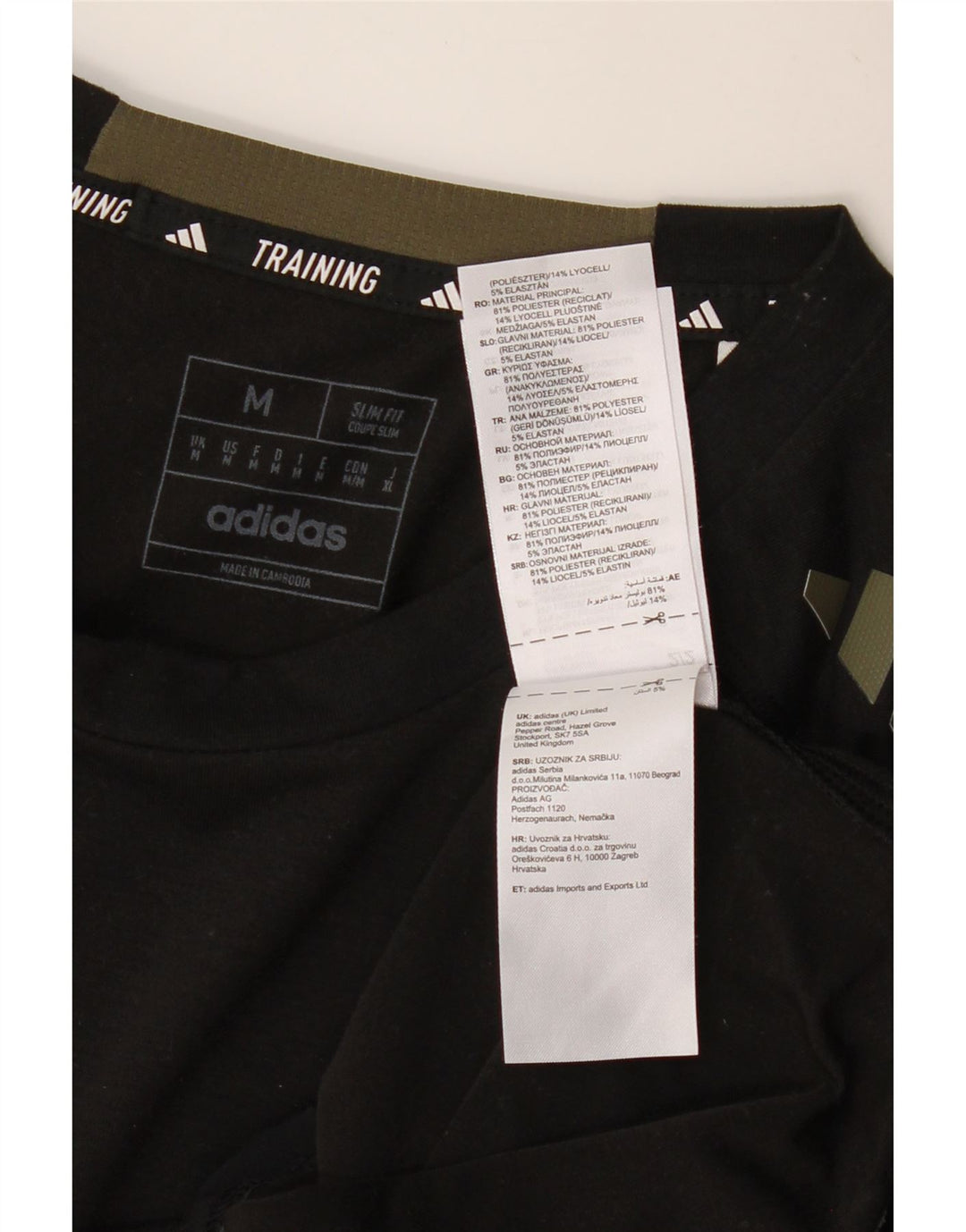 T-shirt ADIDAS da uomo Aeroready slim fit, poliestere medio nero