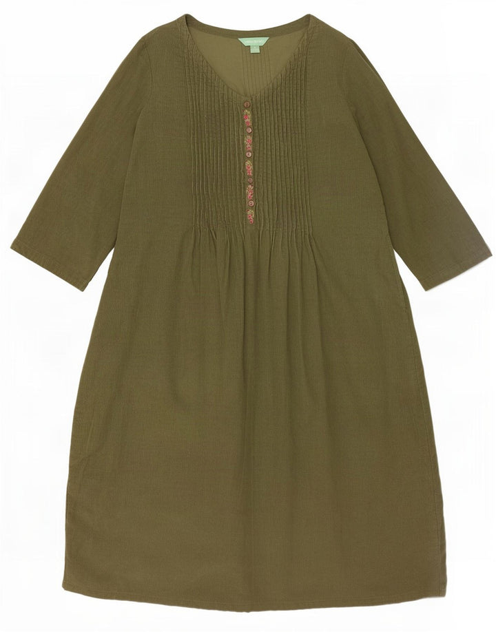 Abito basic da donna con maniche a 3/4 April Cornell UK 14 Verde medio floreale