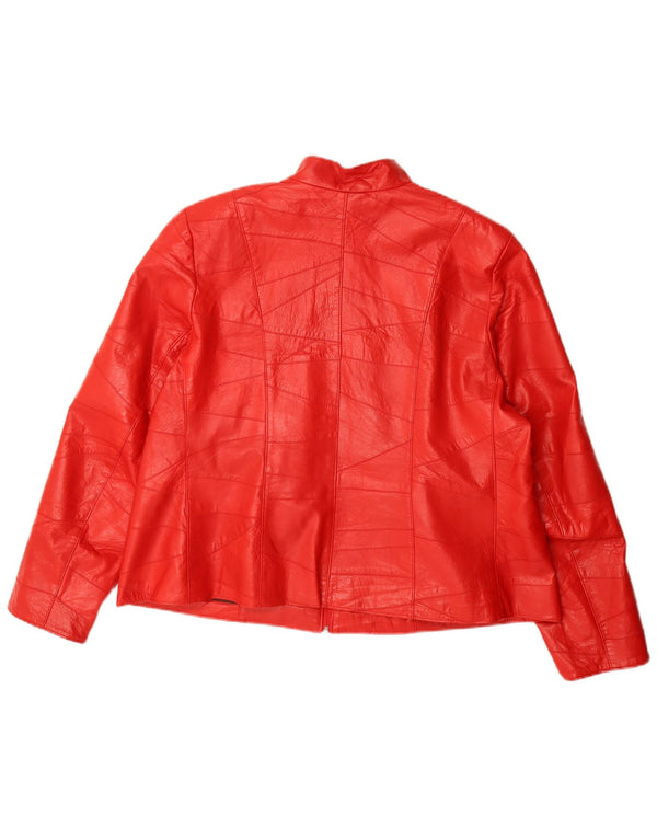 Giacca in pelle da donna vintage UK 22 3XL Pelle rossa